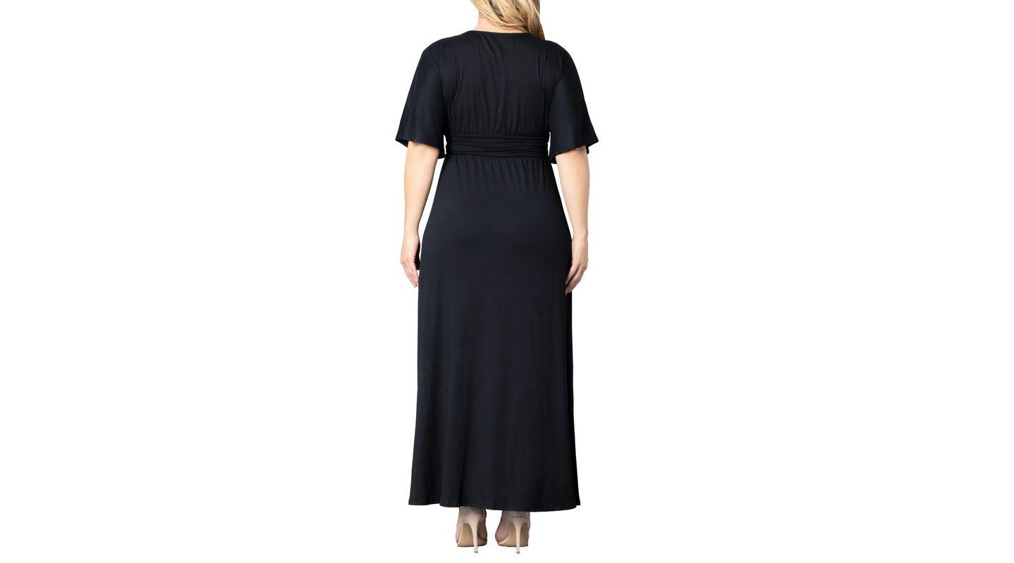 Женское платье Kiyonna Plus Size Vienna Kimono Sleeve Long Maxi, цвет: Чёрный — фото 2