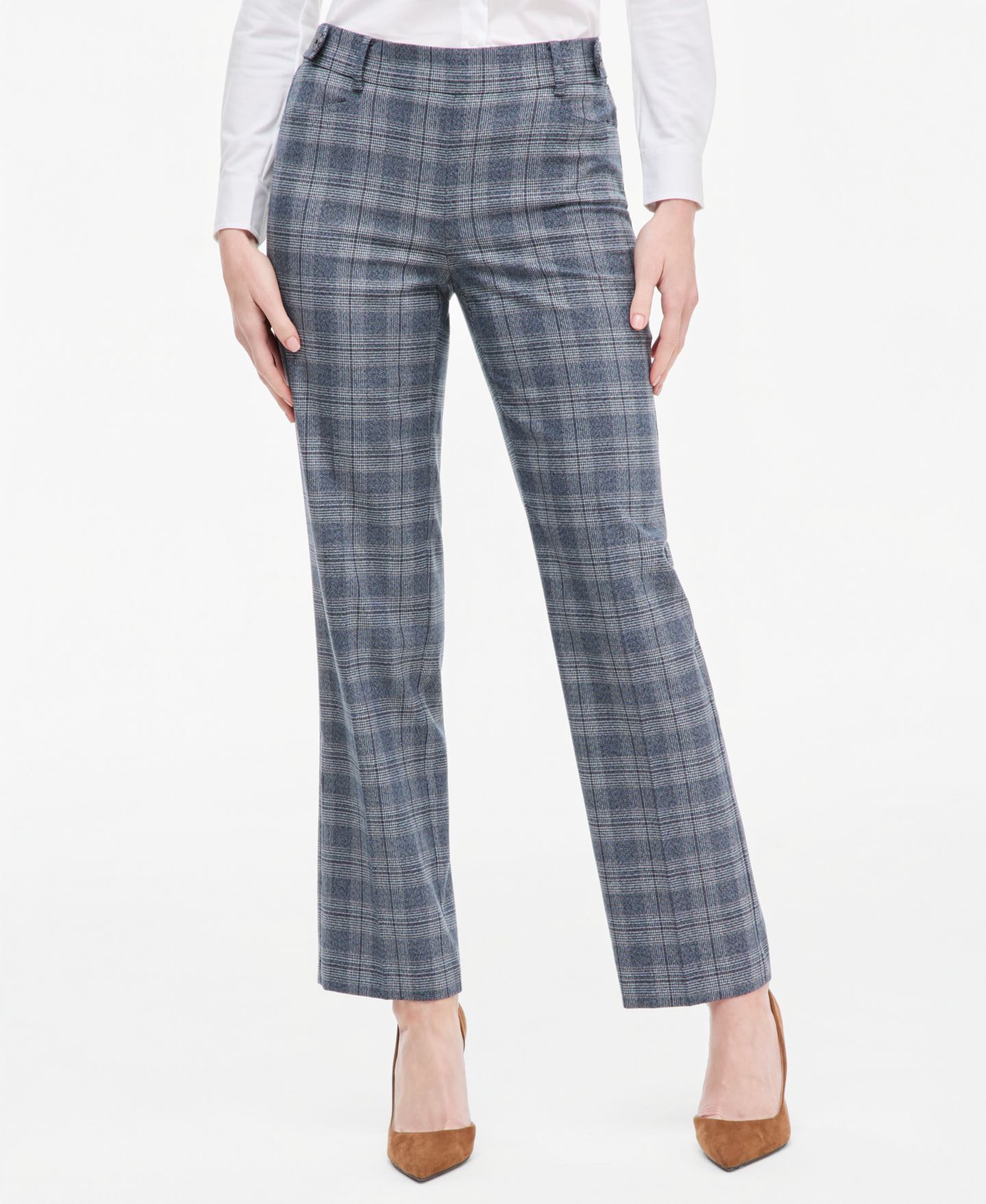 Женские брюки Jones New York Button-Tab Pull-On Trousers, цвет: Тёмно-синий разноцветный — фото 1