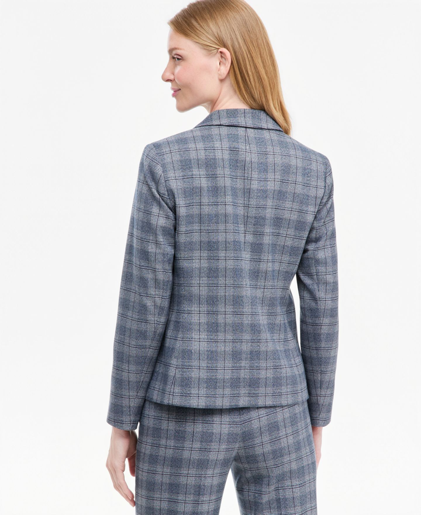 Женский пиджак Jones New York Petite Plaid Double-Breasted Blazer, цвет: Тёмно-синий — фото 4