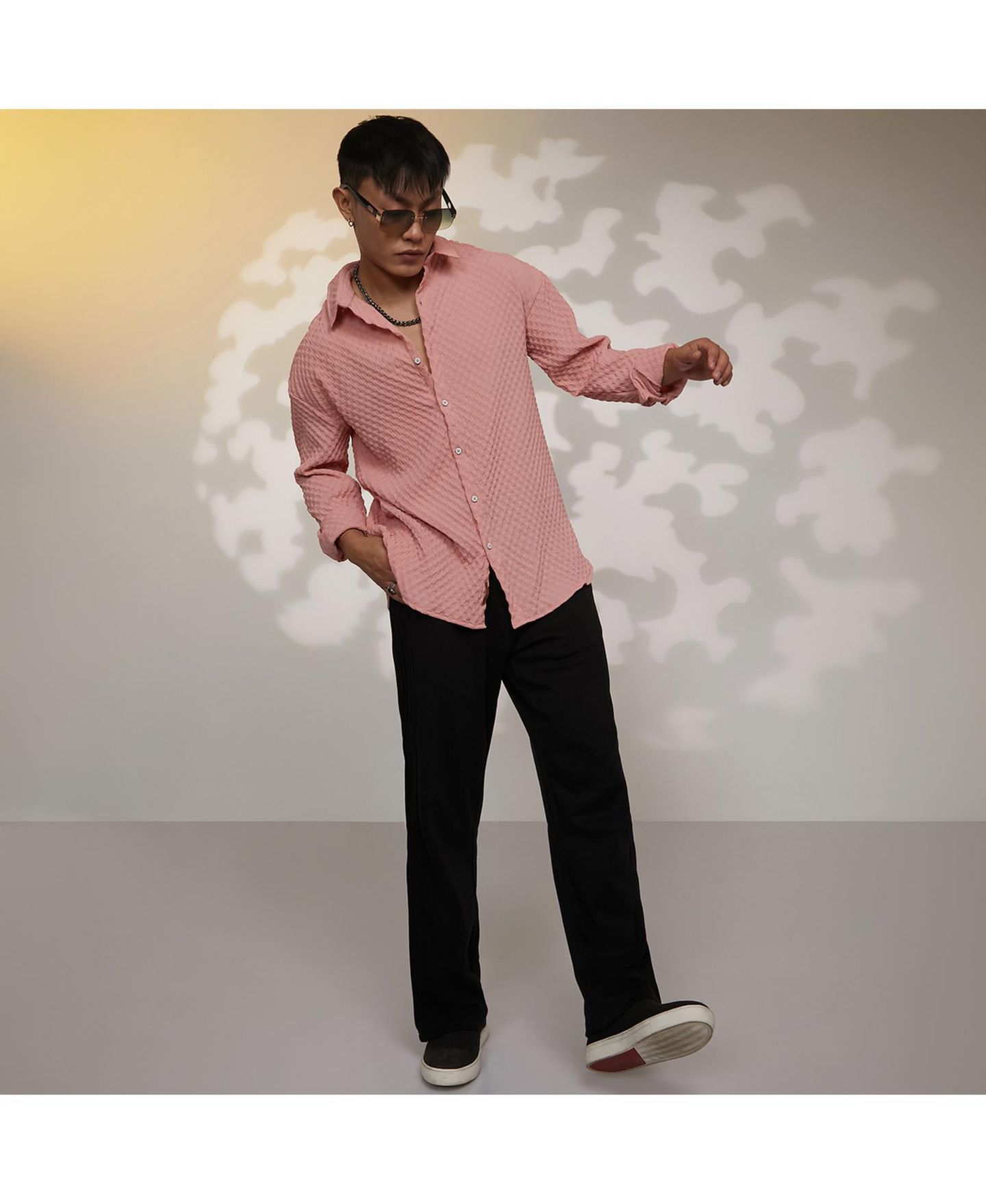 Мужская рубашка Cahoot Campus Sutra Brushed Buffalo Check, цвет: Розовый — фото 4