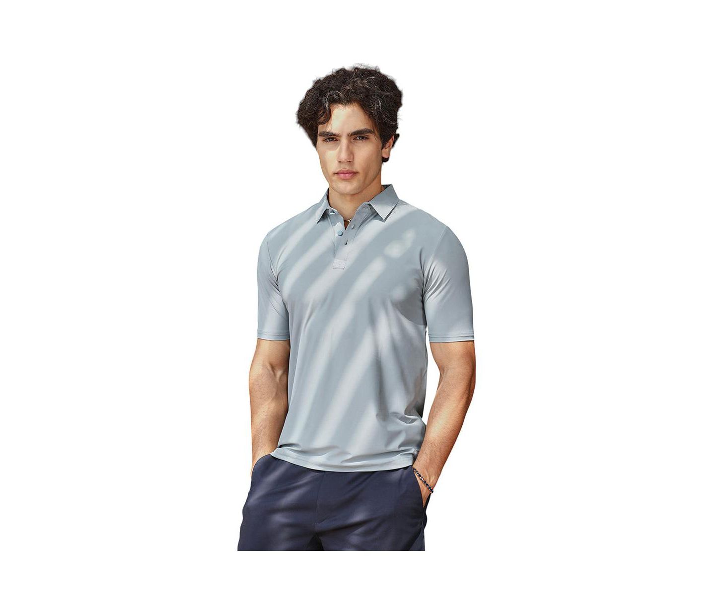 Мужская футболка Cahoot Campus Sutra Coin Grey Seamless Solid Polo, цвет: Серый — фото 3