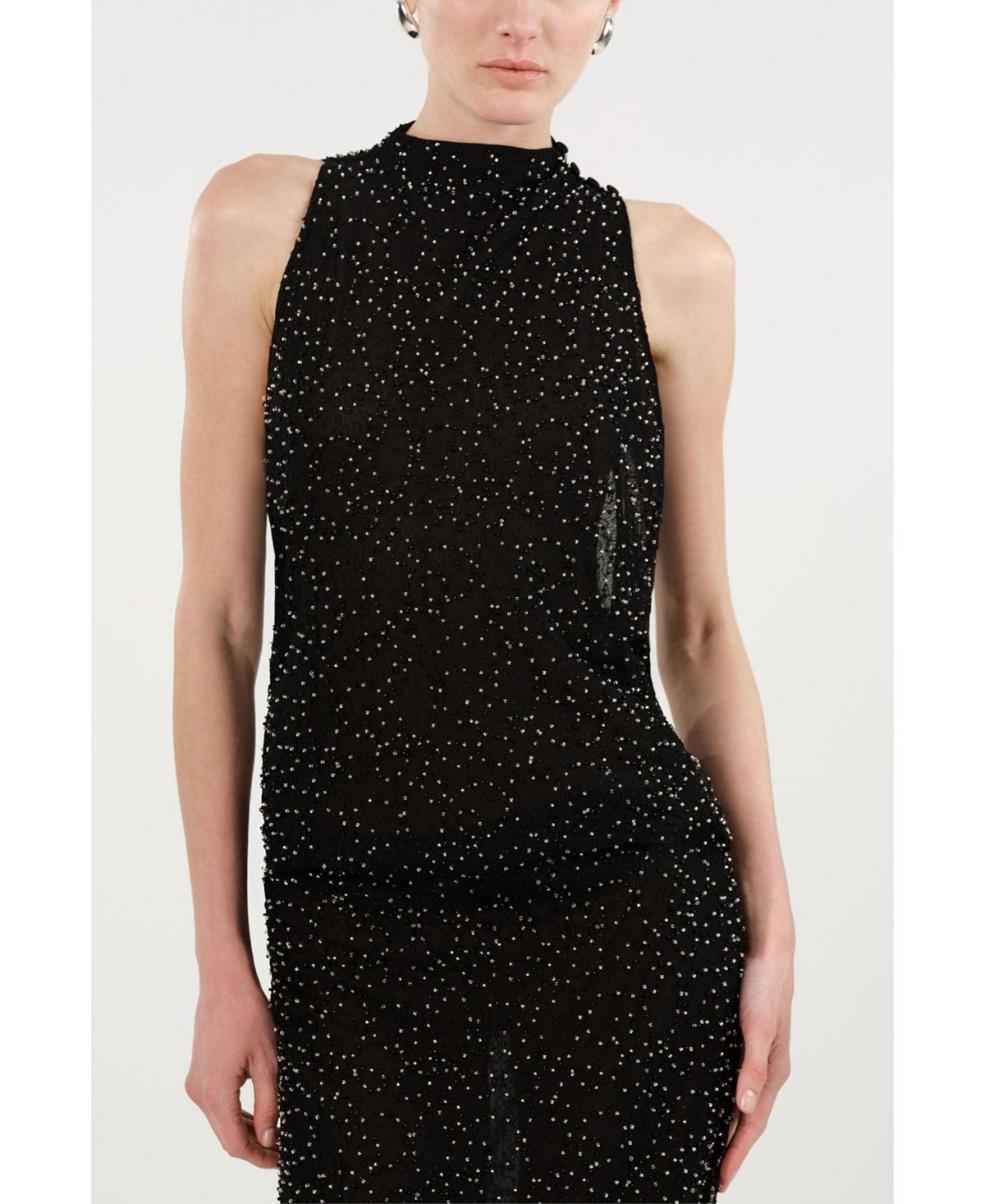 NOCTURNE Women's Stone-Embellished Maxi Dress view 3 — MAYCSS fashion products