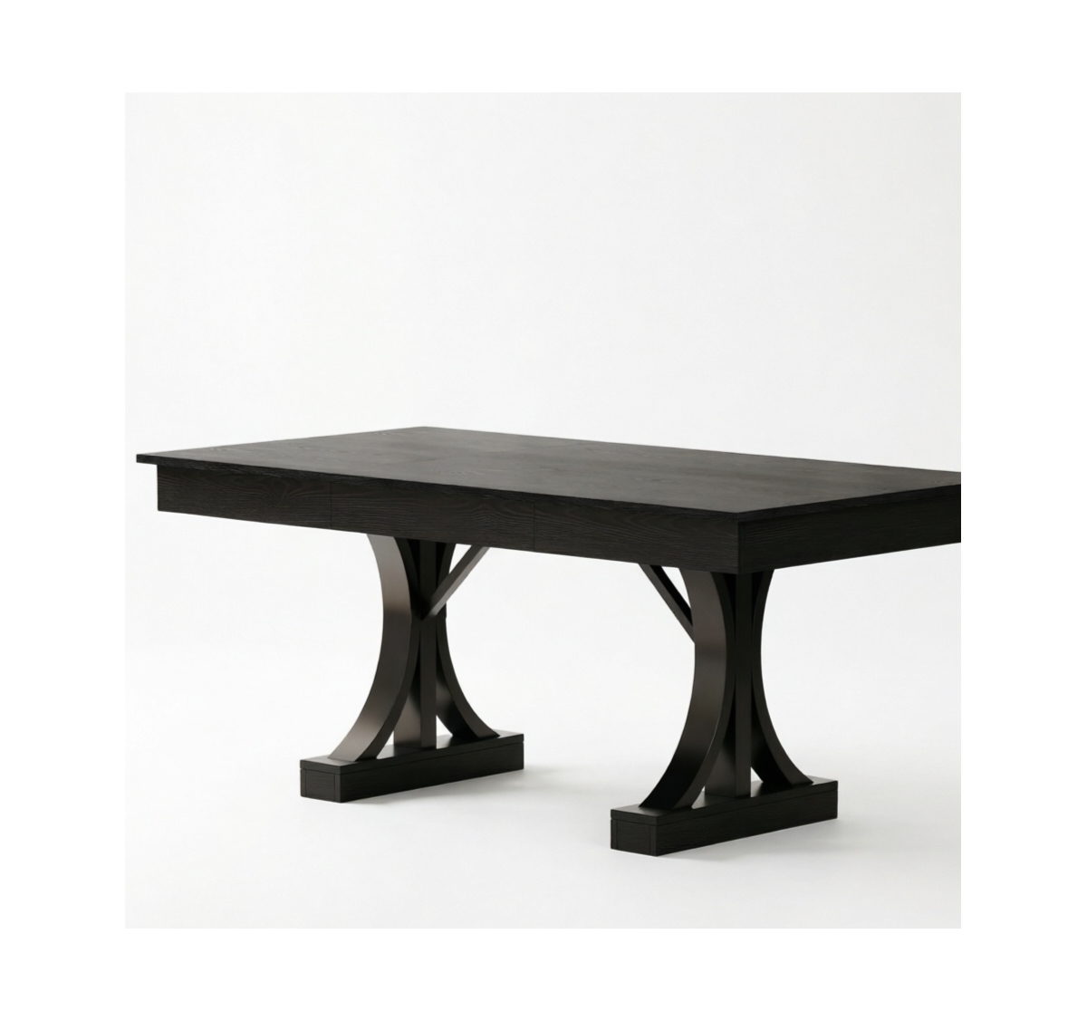 homfan 71" Dining Table for 6-8 with 2 Drawers, Double Pedestal Industrial Wooden Kitchen Table
