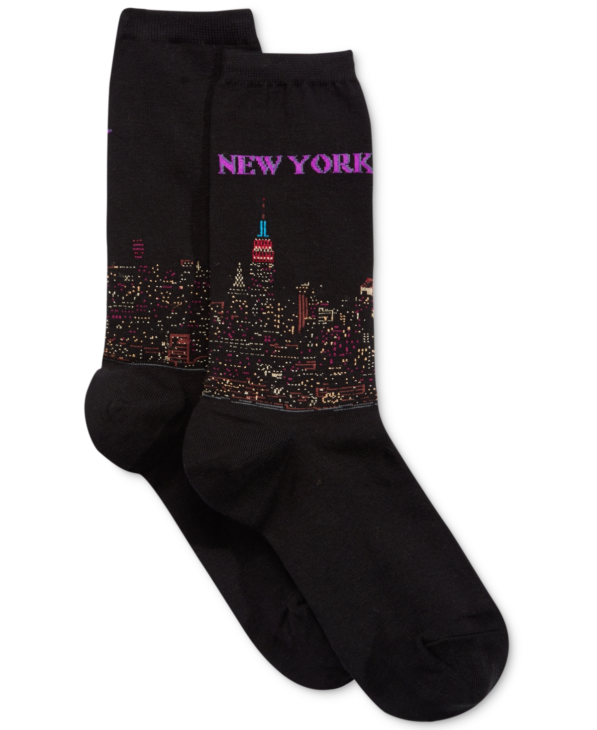 Women's New York Fashion Crew Socks - Black