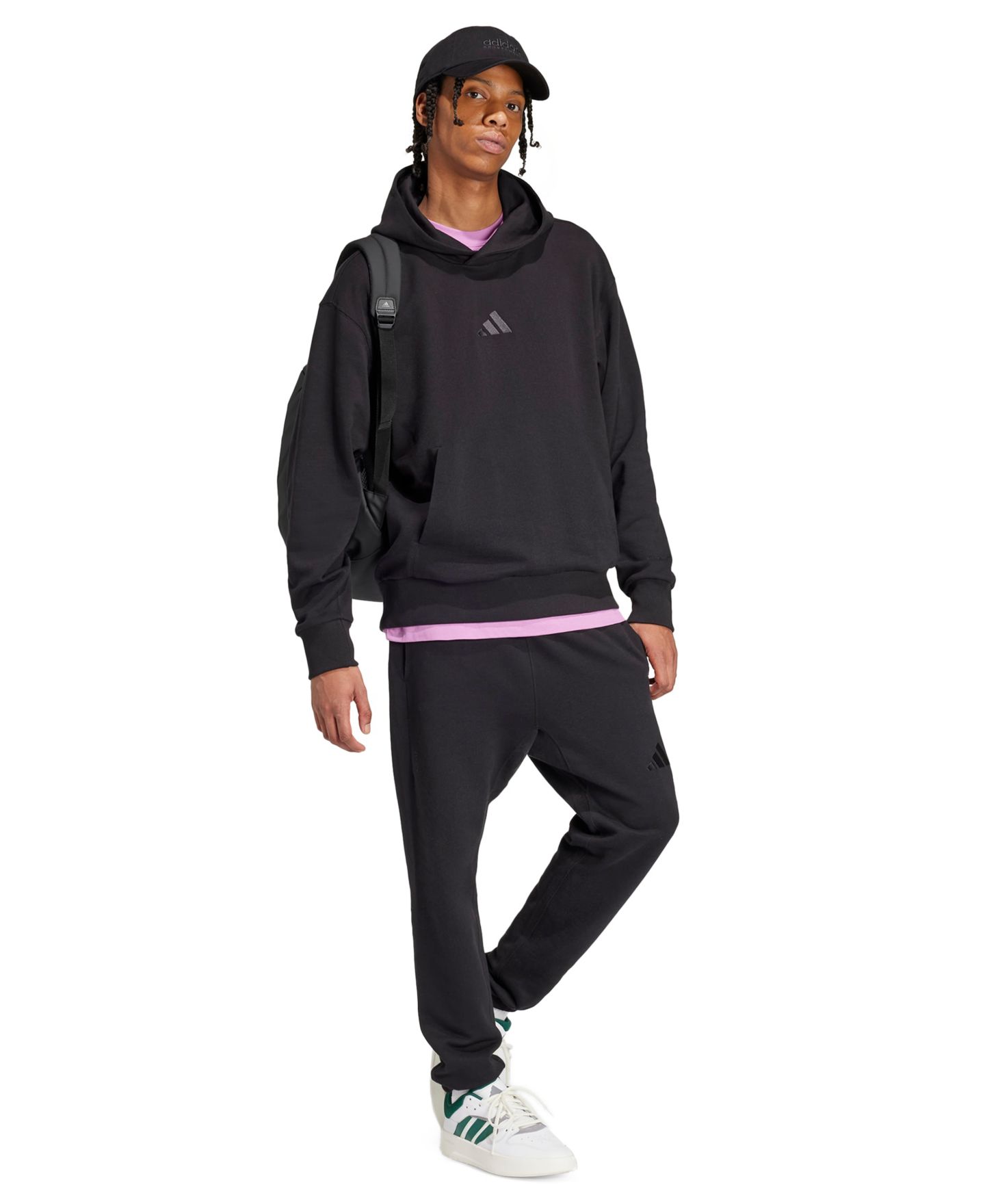 Мужские брюки adidas Season French Terry Regular-Fit Tapered, цвет: Чёрный — фото 2