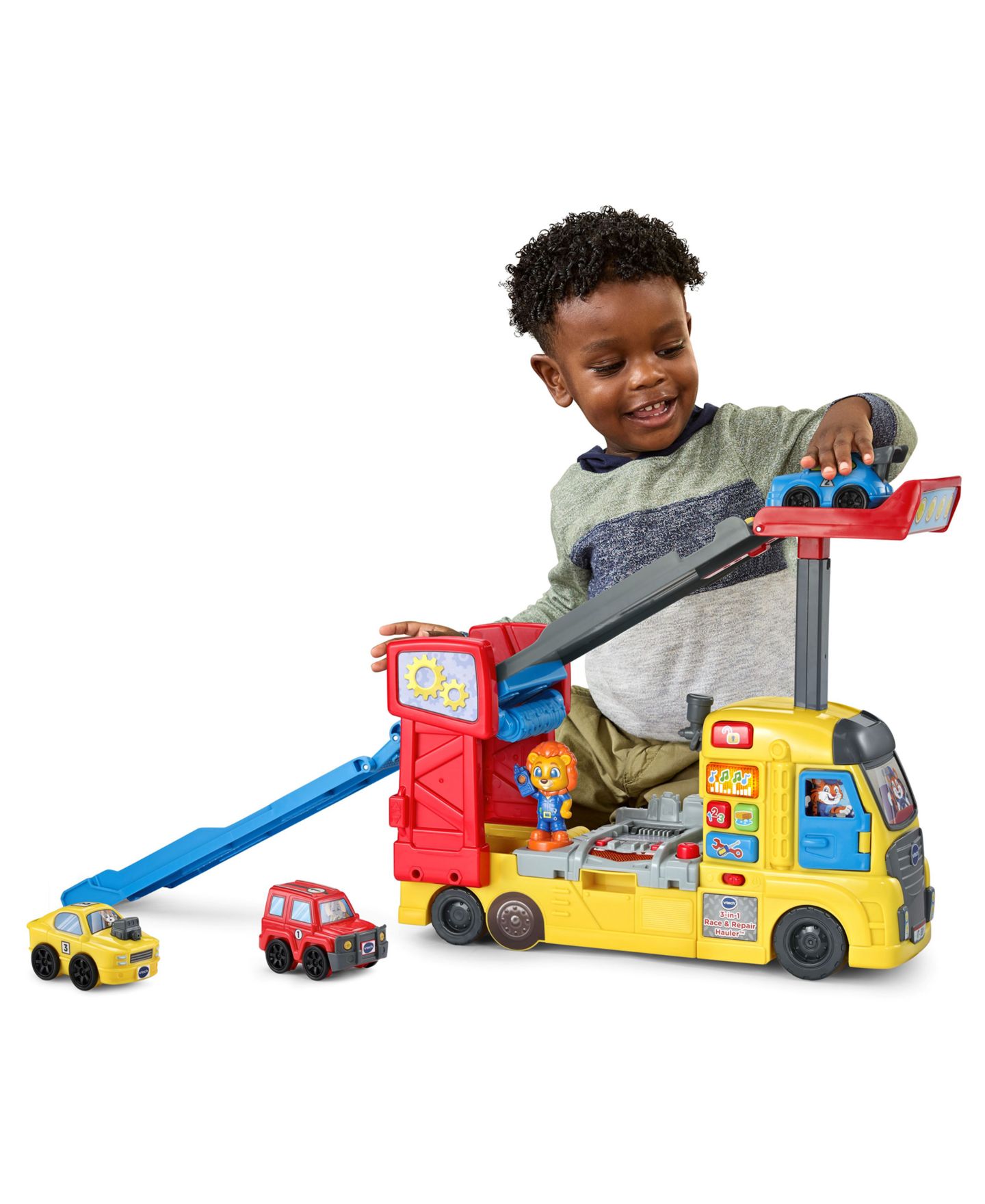 Детский игровой набор VTech 3-in-1 Race & Repair Hauler Interactive Learning Vehicle Playset — фото 7
