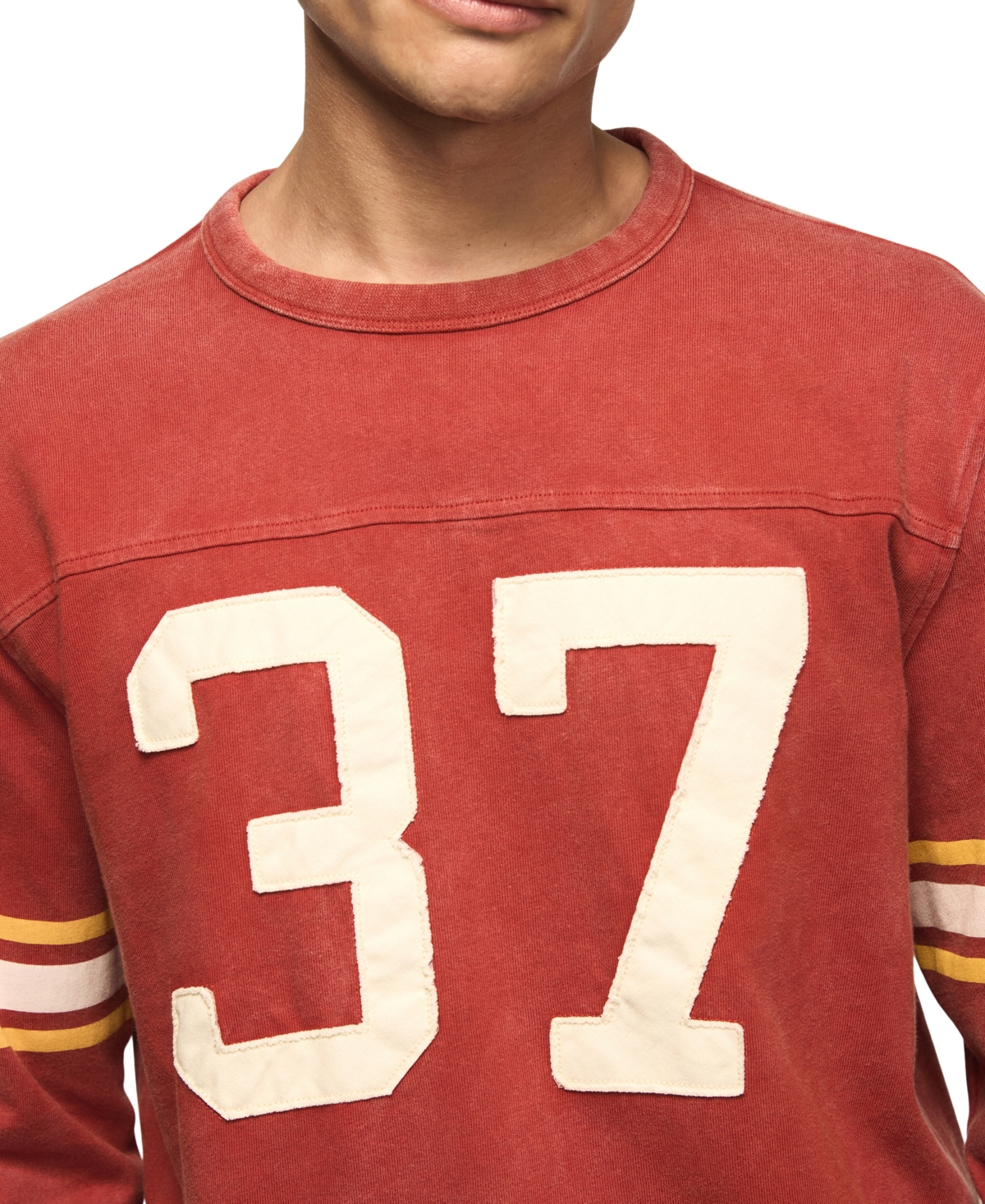 Lucky Brand Men's Long-Sleeve Football Crewneck T-Shirt