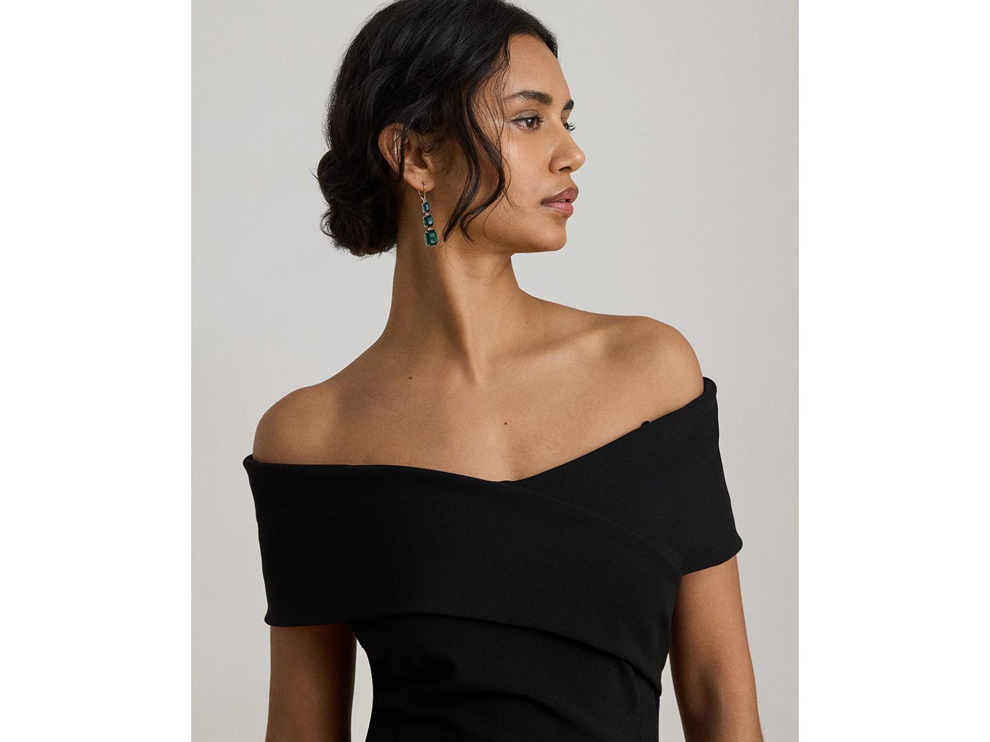 Женские платья Lauren Ralph Lauren Faille Off-the-Shoulder Gown, цвет: Чёрный — фото 4