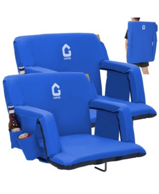 2-Pack Portable 24.5 Inch Folding Reclining Stadium Seats, Folding Bleacher Chairs