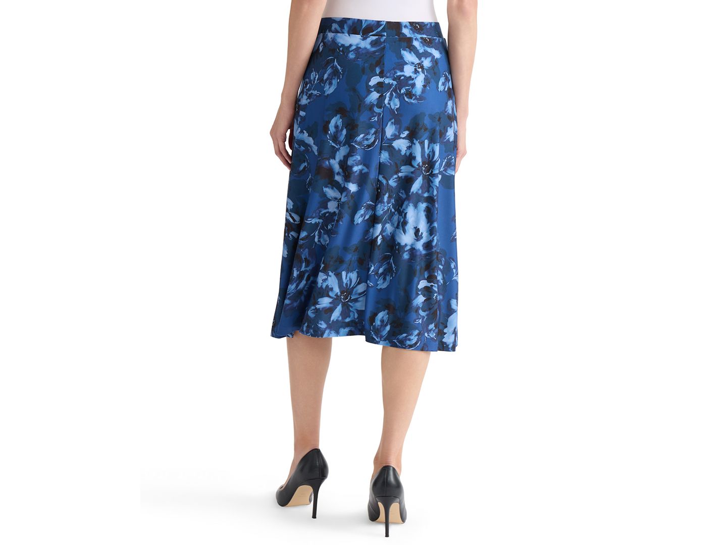 Женская юбка Kasper Printed Pull-On A-Line Midi, цвет: Синий ночной разноцветный — фото 5