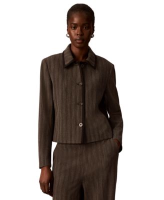 Petite Four-Button Collared Jacket