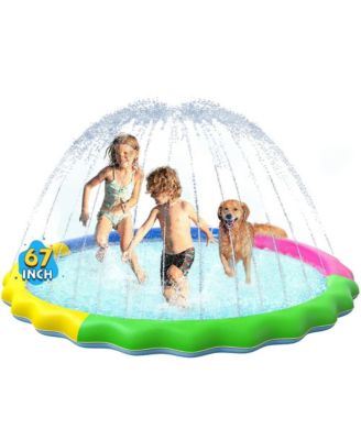 67" Splash Pad Sprinkler Pool Play Mat Dogs Pets