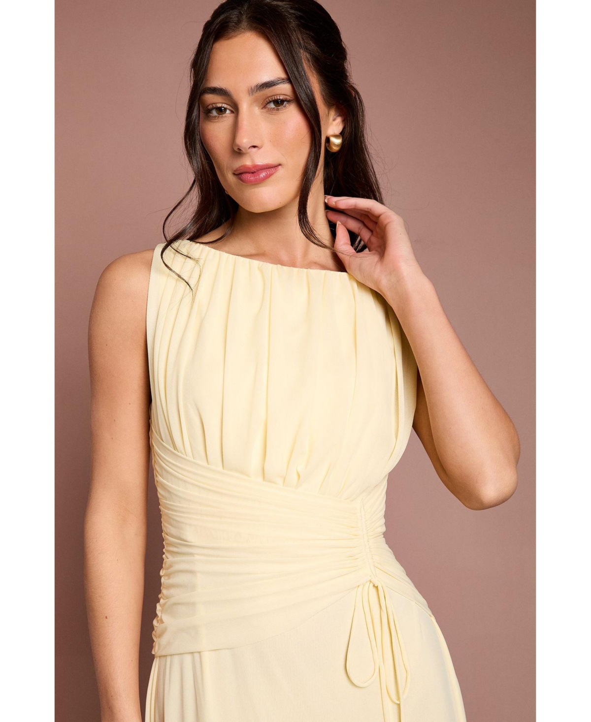 Coast Women's Mesh Ruched Waist Maxi Dress