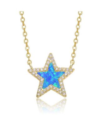 Dainty 14K Gold Plated Sparkling Opal and CZ Halo Necklace