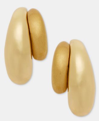 Puffy Double-Row C-Hoop Earrings 