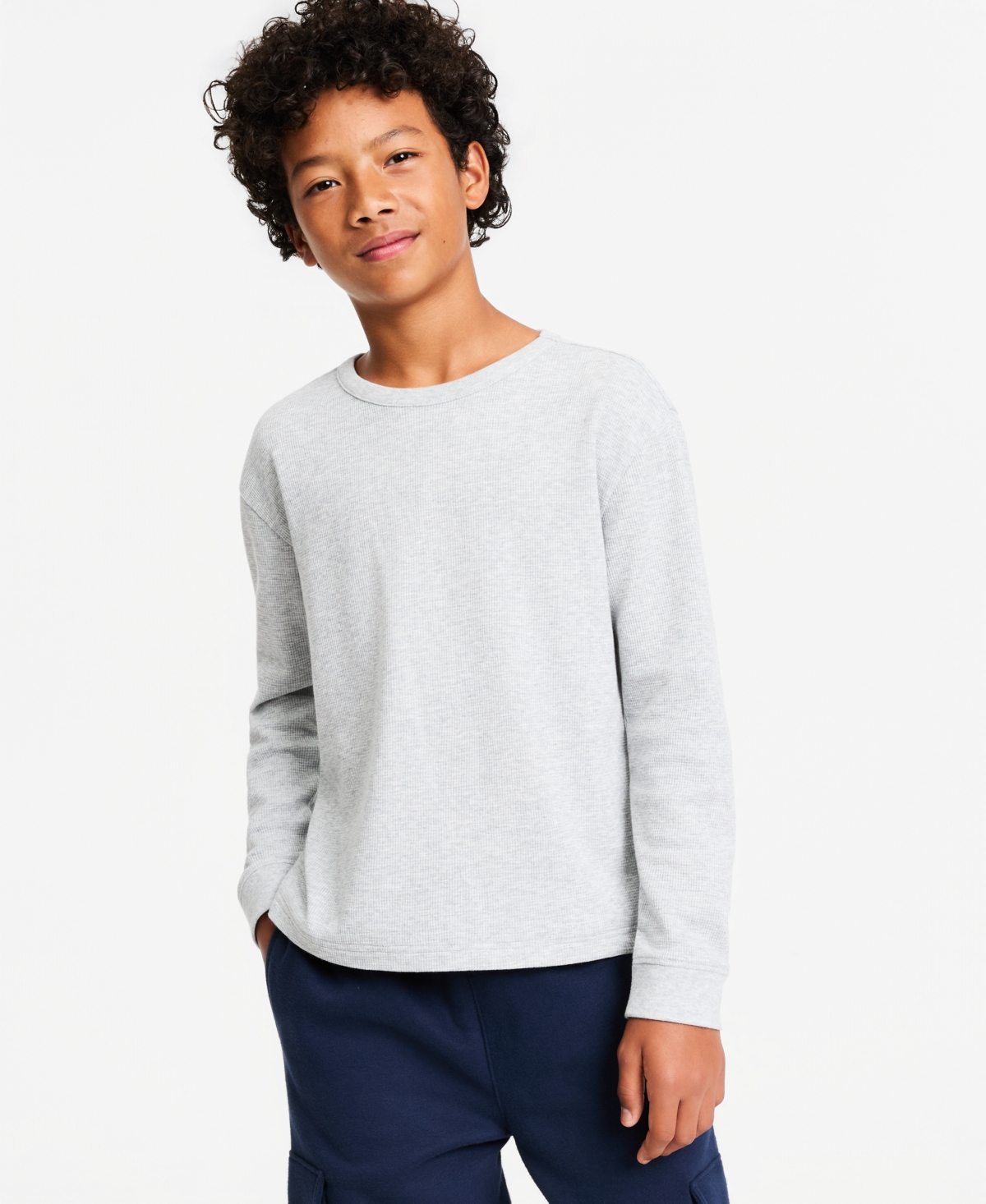 Epic Threads Kids' Boys' Xs-xl Long-sleeve Thermal T-shirt, Macy's Exclusive In Et Lt Htr