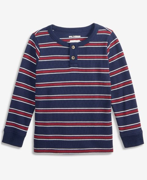 Рубашка Epic Threads Striped Henley Thermal Shirt для мальчиков-малышей, цвет: Тёмно-синий
