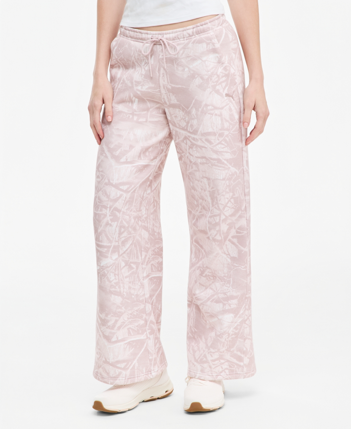Puma Women's Ess Camo Wide-Leg Fleece Sweatpants