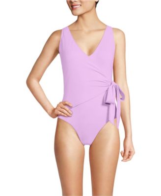 Women's Side Tie Wrap One Piece Swimsuit