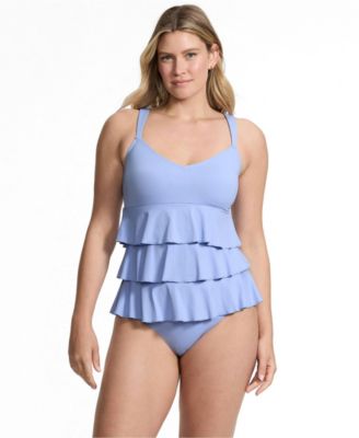 Women's Ruffle Fauxkini One Piece Swimsuit