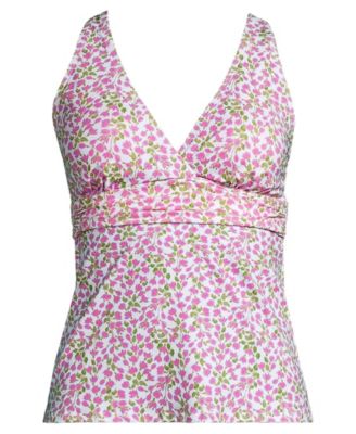Women's V-neck Plunge X Back Tankini Top