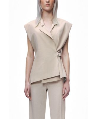 Women's Belted Double-Breasted Vest