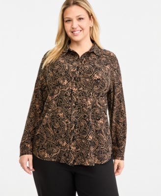 Men's Plus Size Long Sleeve Classic Fit Button Down Shirt