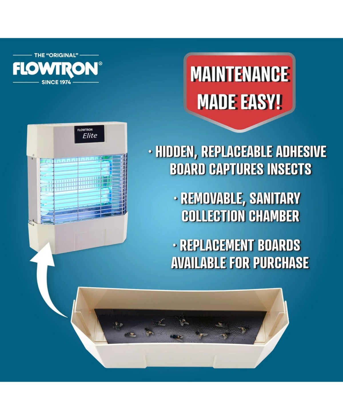 Flowtron Indoor Bug Zapper, Electric Fly Killer, 80W Uv Light, Sticky Trap, 1200 Sq Ft, Ul Certified