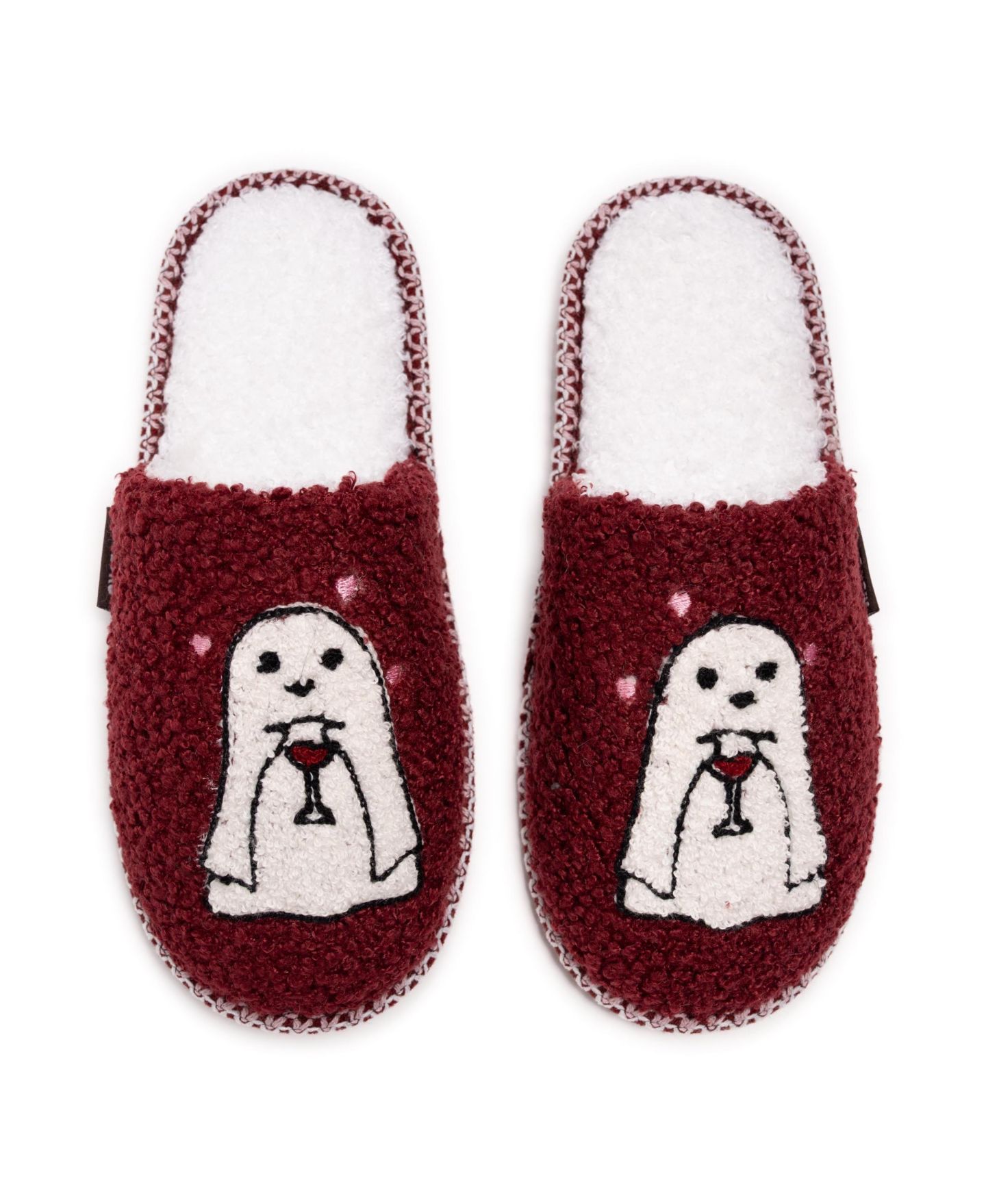 Женские домашние тапочки Muk Luks с вышивкой Fall Halloween, цвет: Винный — фото 6