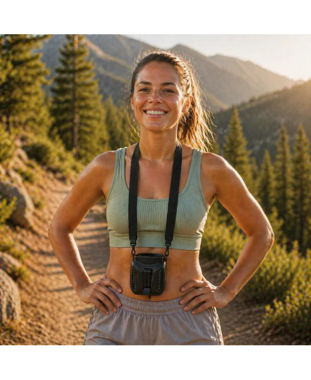 Ayamaya Portable Waist Fan with 10000mAh Battery, 5 Speeds, Led Light and Power Bank