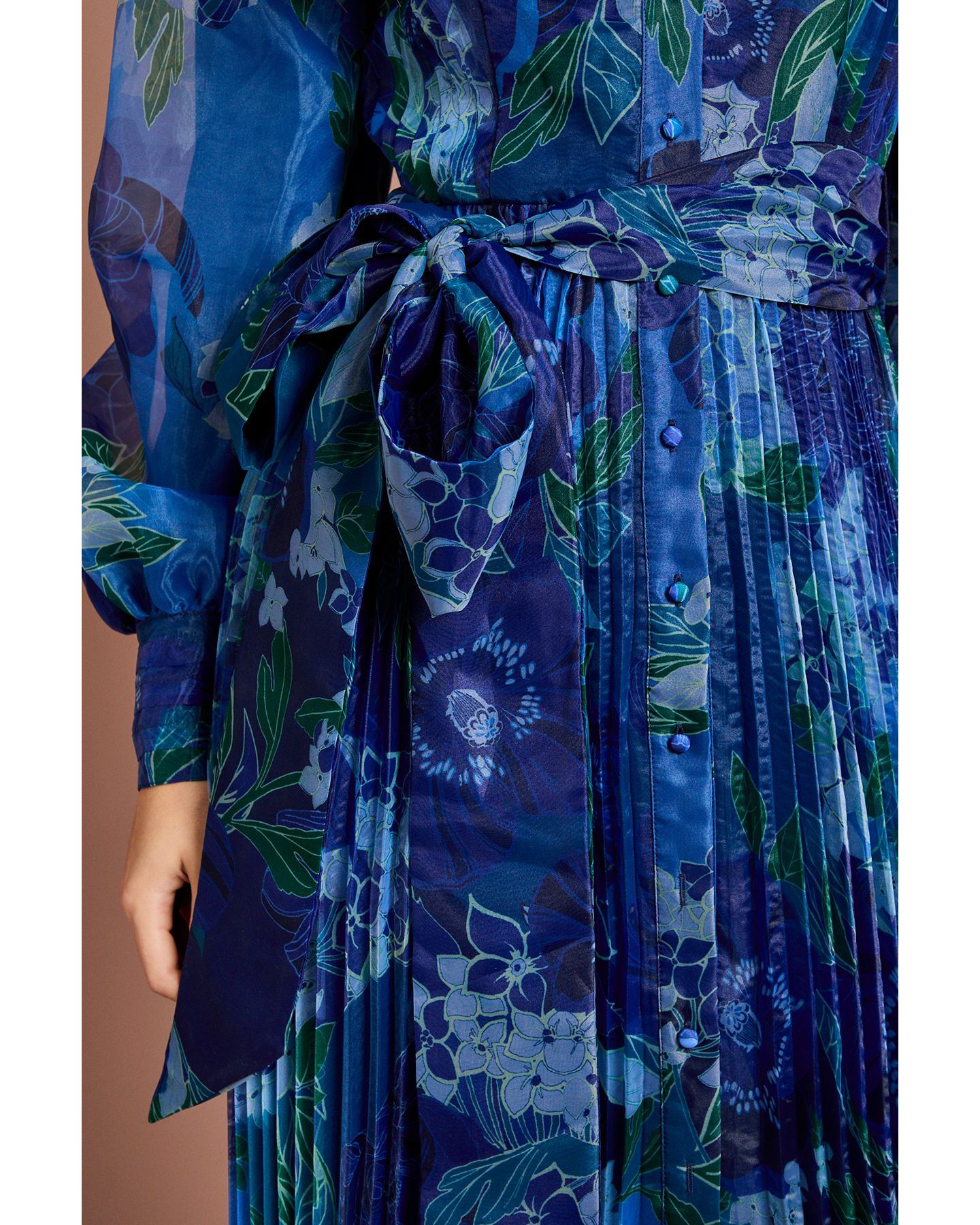 Женское платье Coast Floral Organza Shirt Dress, цвет: Синий — фото 5