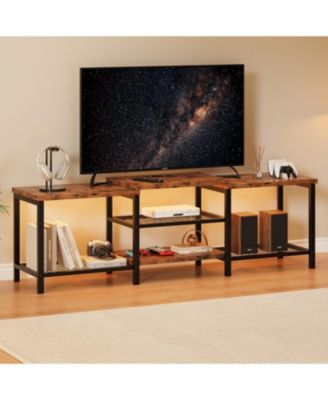  TV Stand with LED, Entertainment Center with Power Outlets, Large Media Console for TVs,