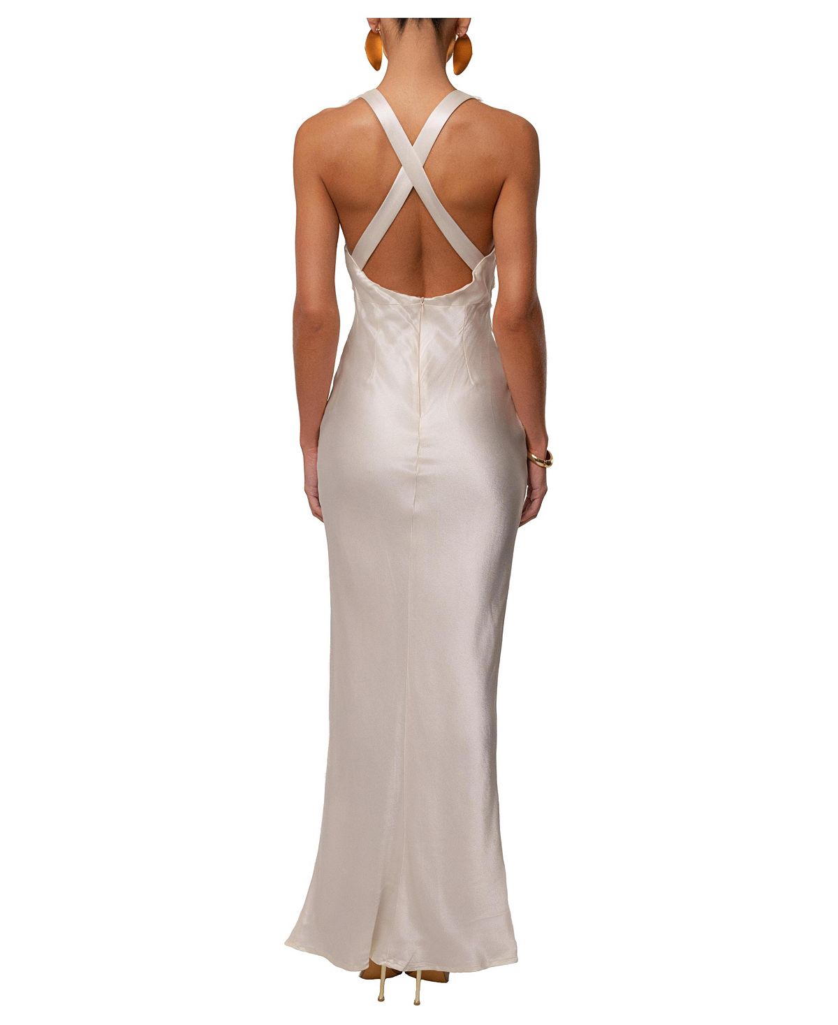 JLUXLABEL Women's Satin Evenings Maxi Dress view 4 — MAYCSS fashion products