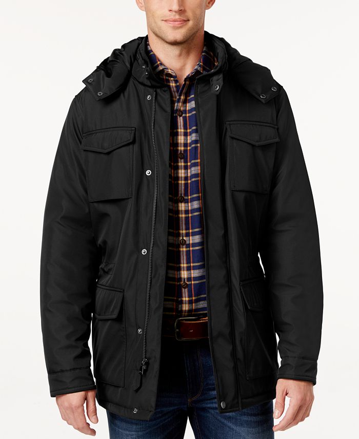 Perry Ellis Men's Big & Tall Field Jacket with Removable Hood - Macy's