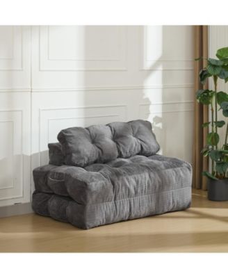 3-in-1 Folding Sofa Bed - Foldable Mattress with Pillow and Back Support, Portable Floor Sofa for Living Room or Bedroom, No Assembly