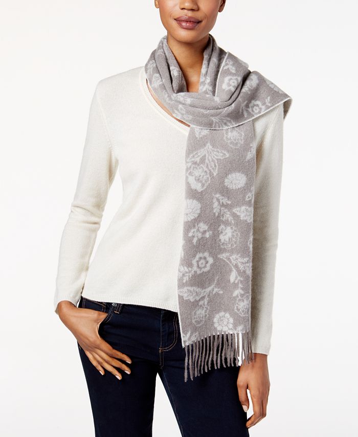 Charter Club Floral Cashmere Scarf, Created for Macy's Macy's