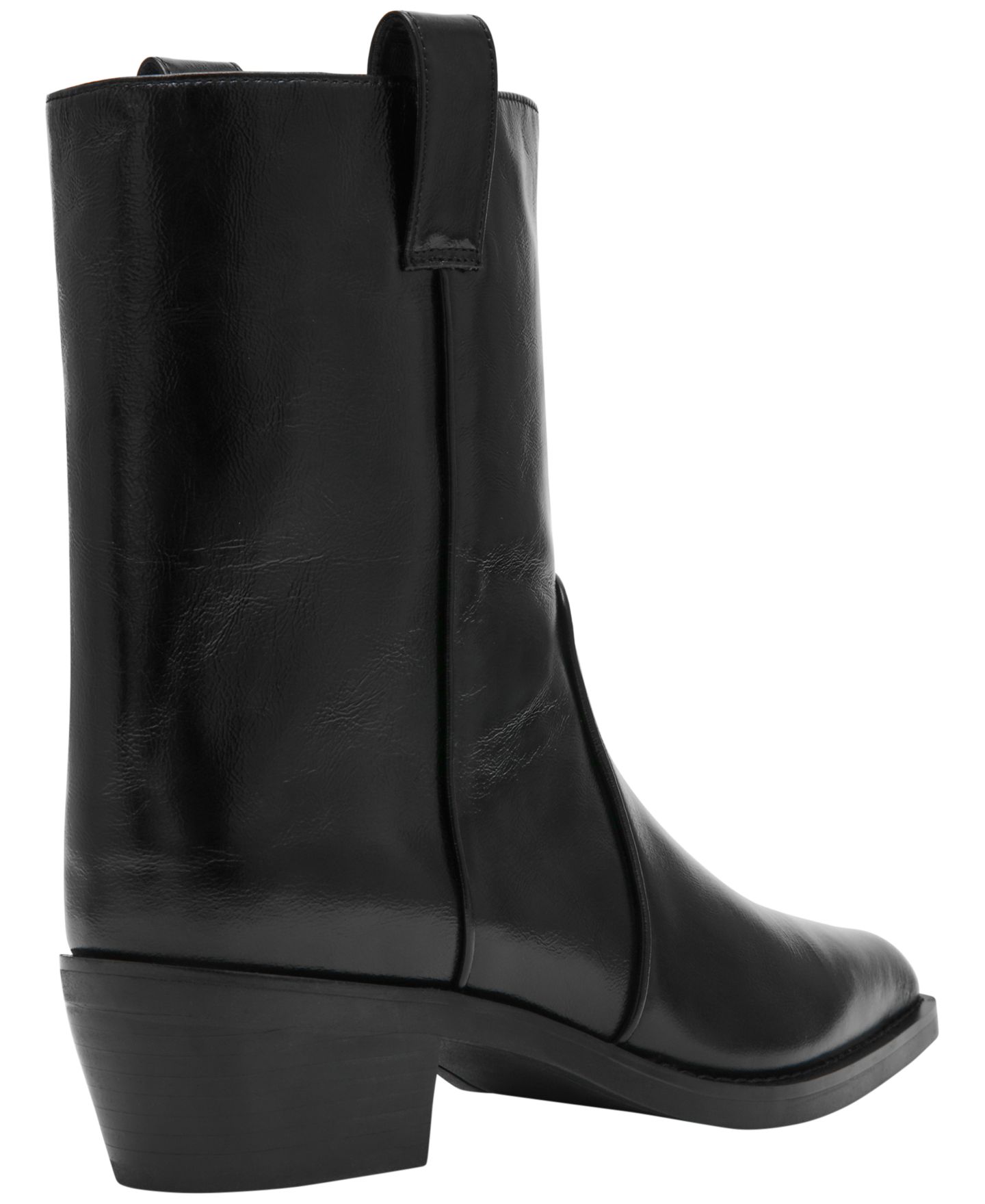 Женские ботинки Steve Madden Vinny Stovepipe Western Booties, цвет: Чёрный блестящий — фото 9