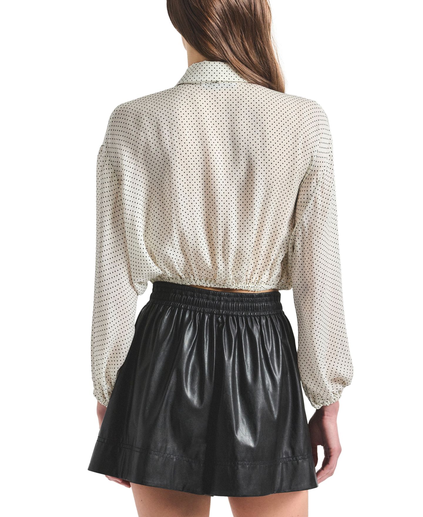 Женская блузка Derek Lam 10 Crosby Emily Baby Dot Print Georgette Tie-Neck, цвет: Зефирный — фото 5