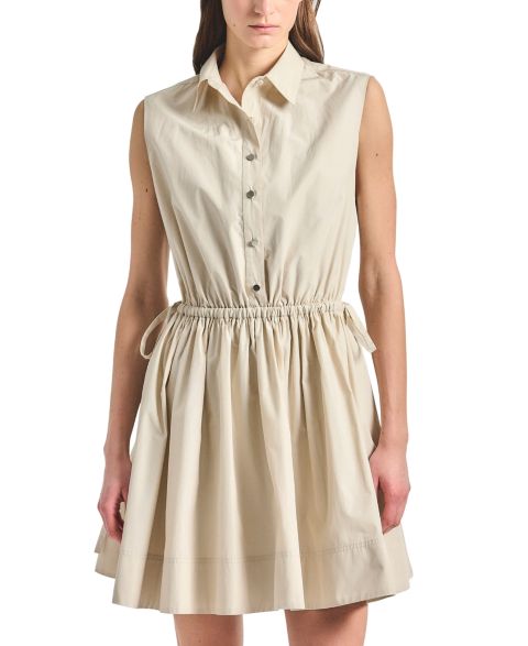 Женское платье Derek Lam 10 Crosby Tristan Sleeveless Drawstring Shirt Dress, цвет: Устричный серый