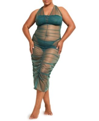 Plus Size Eave Slip and G-String Set Lingerie