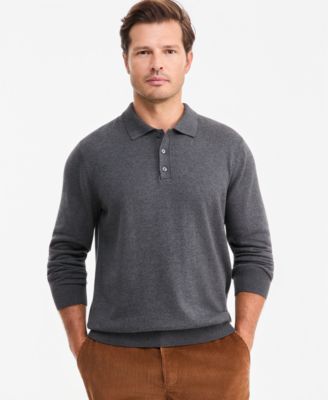 Men's Supima Cotton Long-Sleeve Polo Sweater