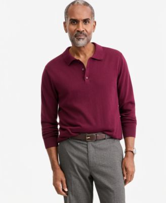 Men's Supima Cotton Long-Sleeve Polo Sweater