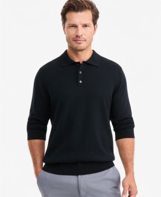 Men's Supima Cotton Long-Sleeve Polo Sweater