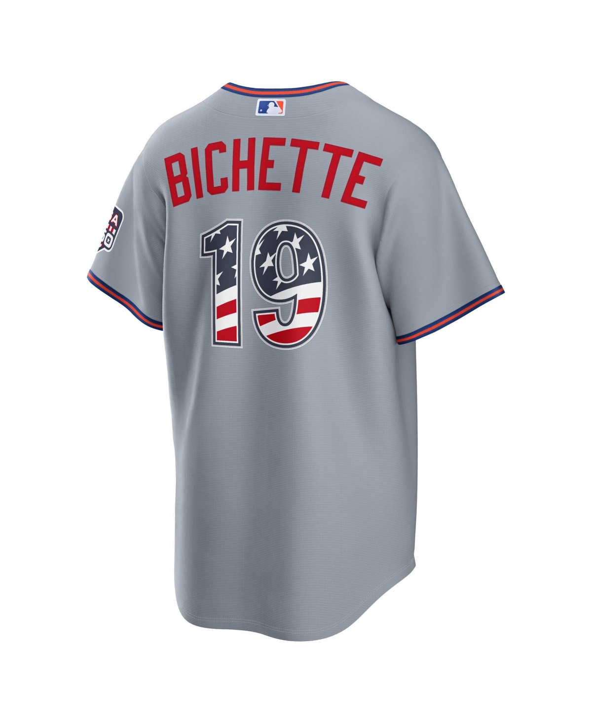 Nike Men's Bo Bichette Gray New York Mets Usa 250 Fourth of July Stadium Jersey