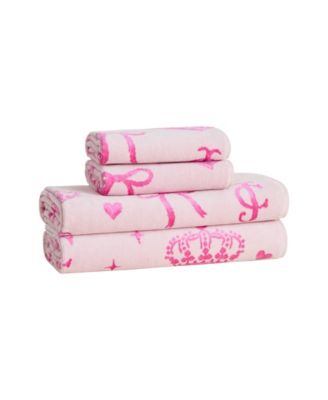 Printed Jacquard Cotton 4-Piece Bath Towel Set