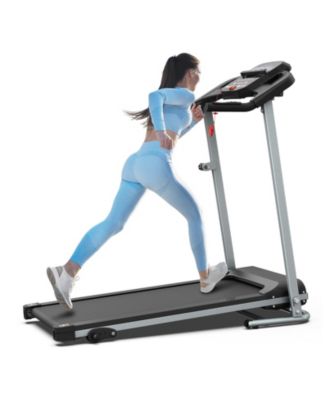 Folding Treadmill with 2.5HP Quiet Motor - 12 Preset Programs, LED Display, Heart Rate Sensors, Pad and Cup Holders