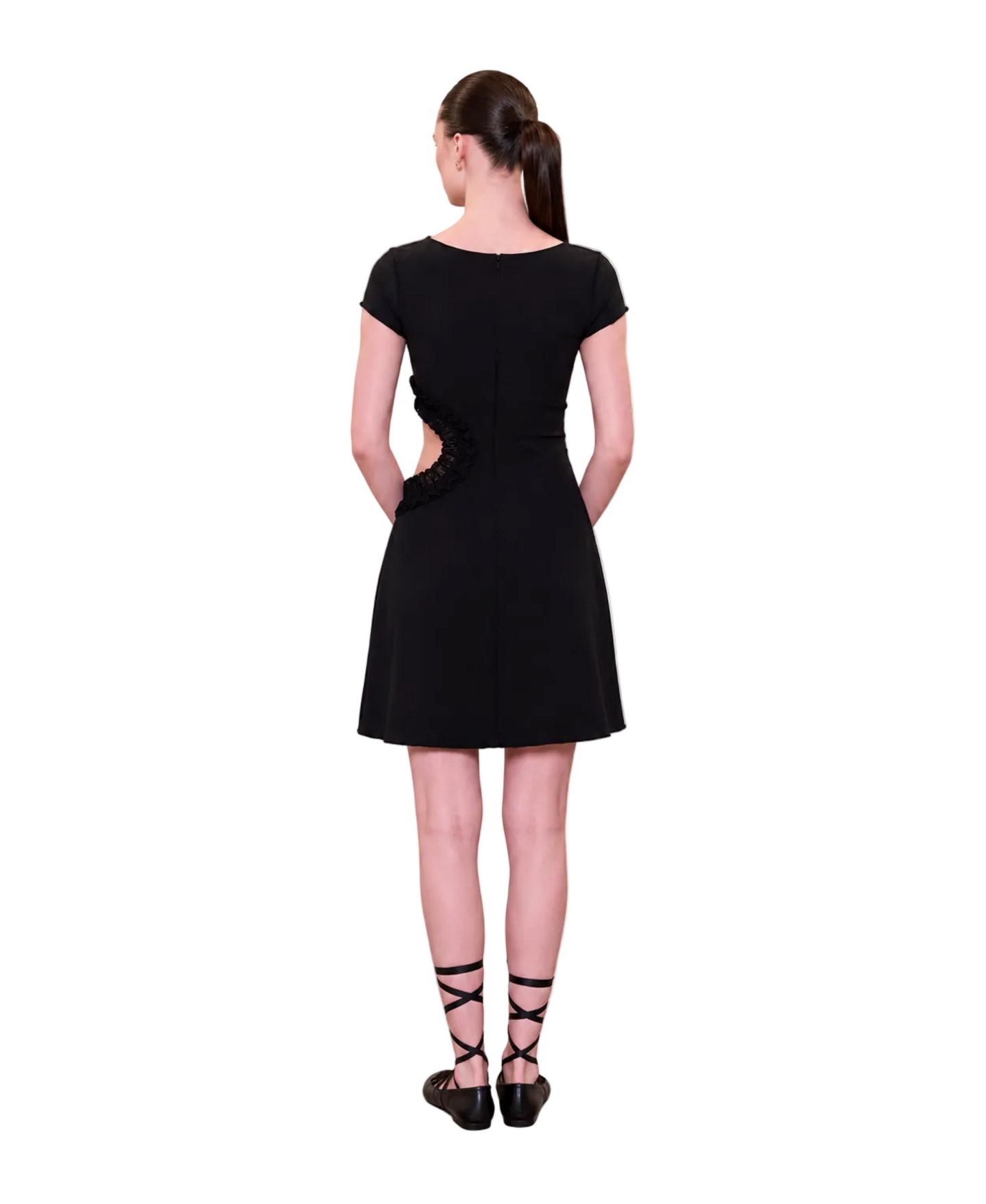 Женское платье PCFG Daydreamers Short Sleeve Lace Detail Mini, цвет: Чёрный — фото 2
