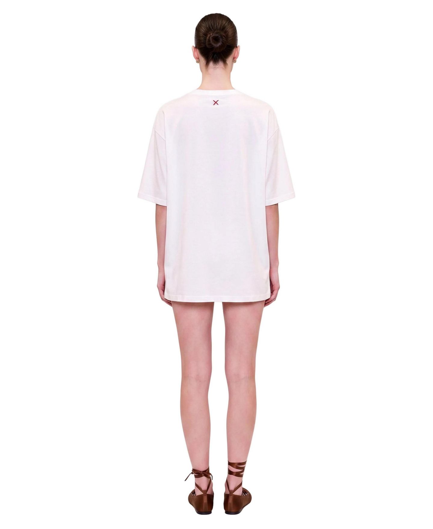 Женское платье PCFG Daydreamers Mini T-Shirt Dress With Lace And Satin Details, цвет: Белый — фото 2