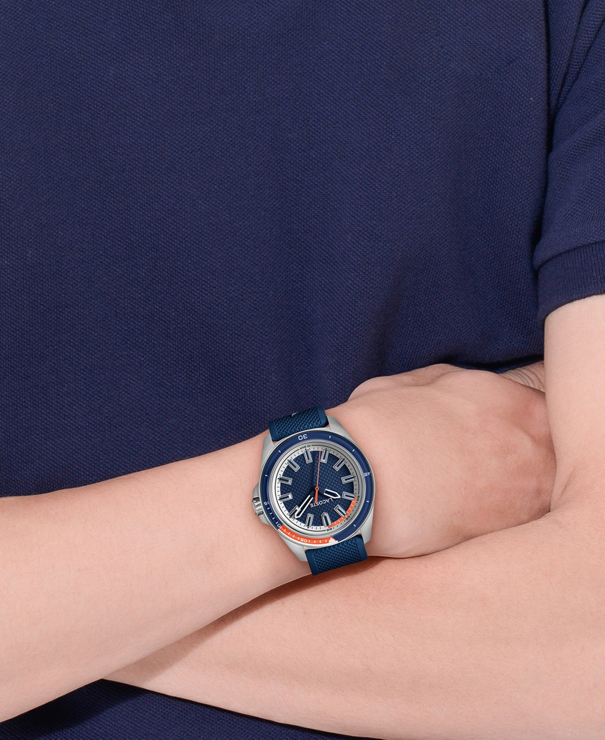 Lacoste Men's Quartz Capbreton Navy Silicone Strap Watch 43mm