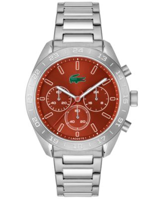 Men's Quartz Boston Silver-Tone Stainless Steel Bracelet Watch 42mm